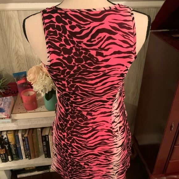 *Boston Proper* 💯 SILK Ruffled Lined Zebra Print Dress Sz 2 EUC - Picture 6 of 7